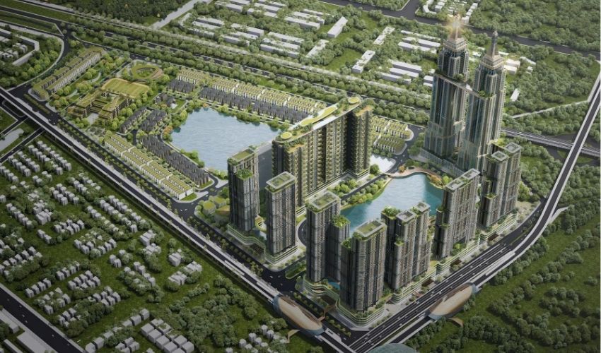 Phối cảnh tổng thể của Chung cư Hateco Đông Anh