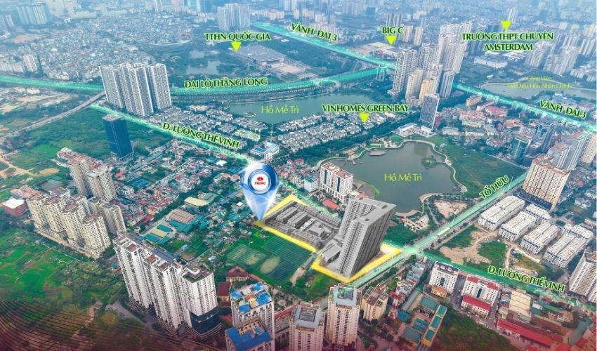 Mic Tower tọa lạc tại số 54 Tố Hữu, ngay giao điểm giữa đường Tố Hữu và Lương Thế Vinh