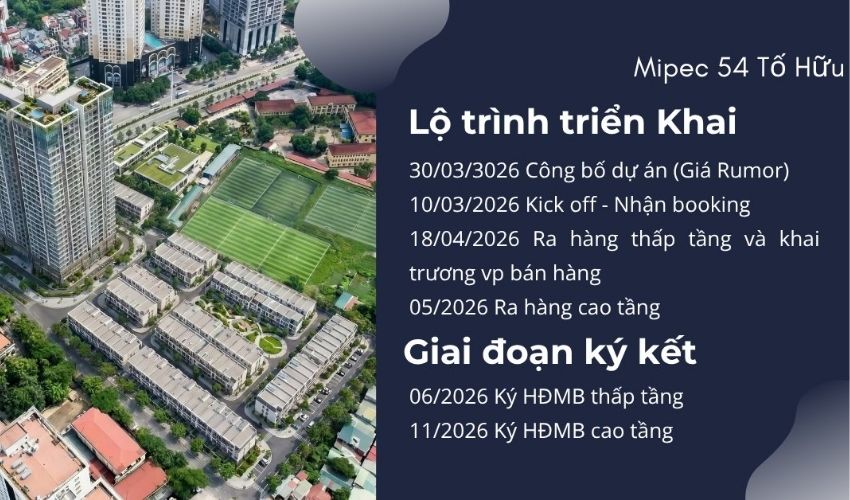 Mic Tower 54 Tố Hữu đã có lộ trình triển khai rõ ràng trong năm 2026